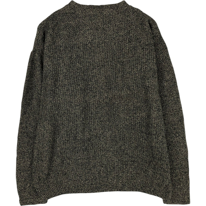 90'S Eddie Bauer Henley Neck Cotton Knit Sweater, Made in USA, Men's Size XL, Vintage cotton Beige type Vintage Second Hand