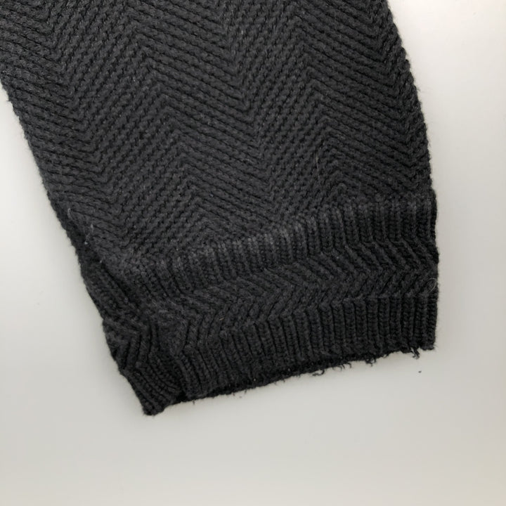 Ralph Lauren CHAPS Herringbone Cotton Knit Sweater, Men's Size Small cotton navy blue type Vintage Second Hand