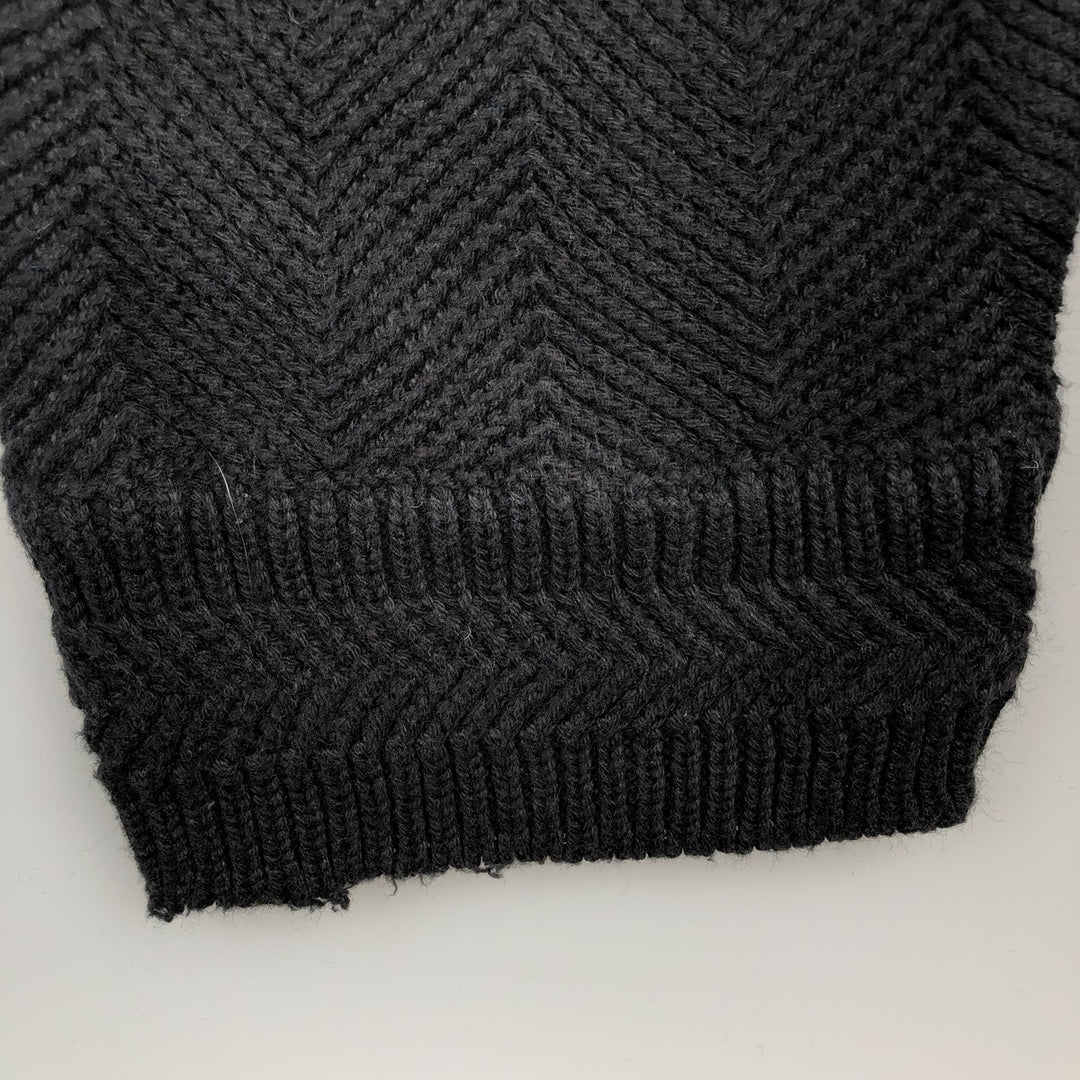 Ralph Lauren CHAPS Herringbone Cotton Knit Sweater, Men's Size Small cotton navy blue type Vintage Second Hand