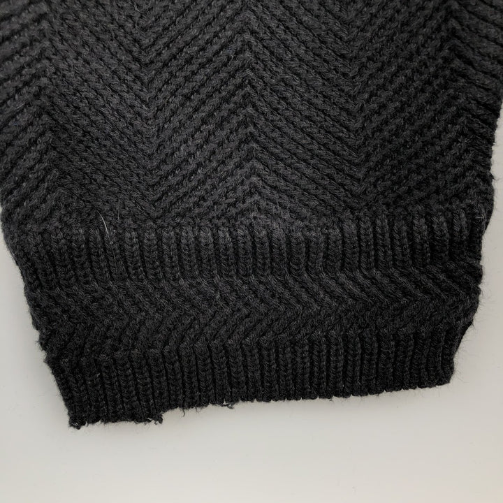 Ralph Lauren CHAPS Herringbone Cotton Knit Sweater, Men's Size Small cotton navy blue type Vintage Second Hand