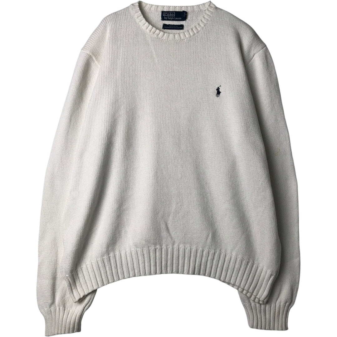 Ralph Lauren POLO by Ralph Lauren Cotton Knit Sweater Men's XXL cotton white type Vintage Second Hand