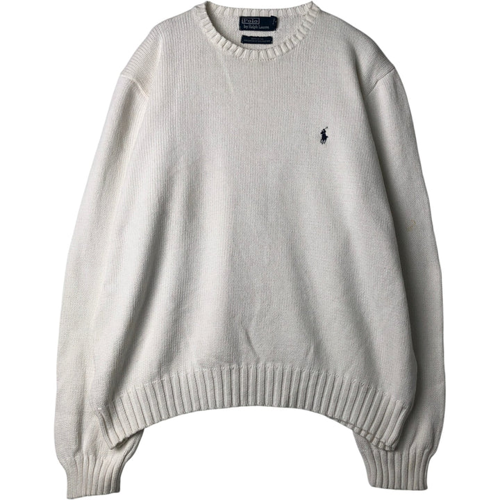 Ralph Lauren POLO by Ralph Lauren Cotton Knit Sweater Men's XXL cotton white type Vintage Second Hand