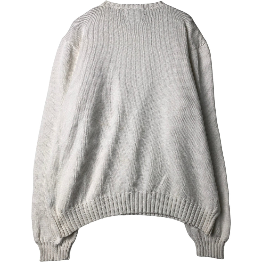 Ralph Lauren POLO by Ralph Lauren Cotton Knit Sweater Men's XXL cotton white type Vintage Second Hand