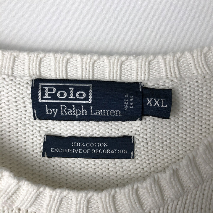 Ralph Lauren POLO by Ralph Lauren Cotton Knit Sweater Men's XXL cotton white type Vintage Second Hand