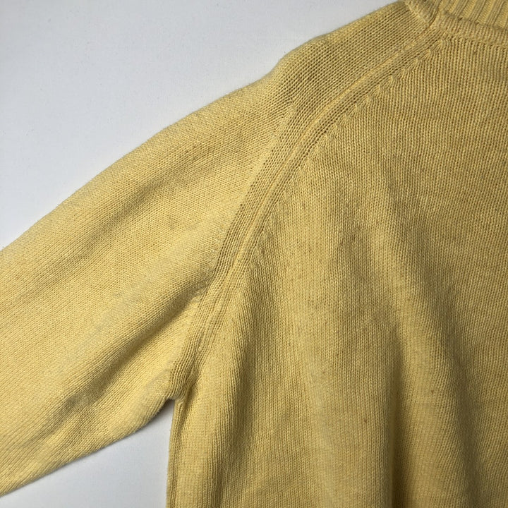 70s-80'S THE FOX COLLECTION Cotton Knit Sweater, Made in USA, Men's Size L (approx.), Vintage cotton yellow type Vintage Second Hand