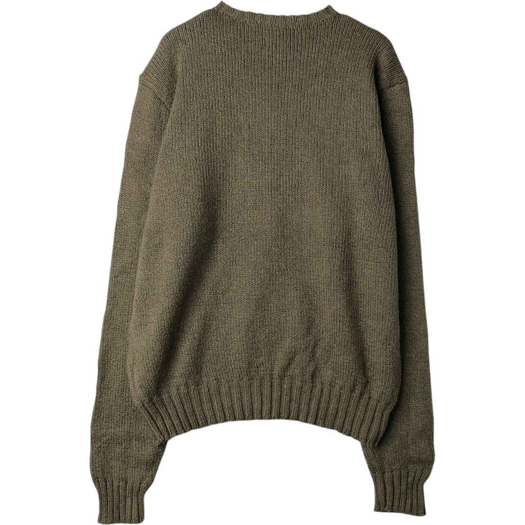 Ralph Lauren POLO by Ralph Lauren Cotton Knit Sweater Men's L size cotton Khaki type sage green Vintage Second Hand