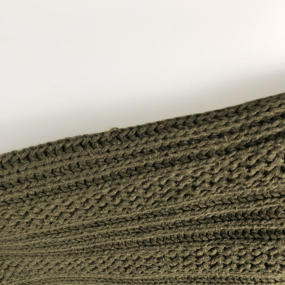 90s-00'S Eddie Bauer Cable Knit Cotton Sweater, Men's Size M (Equivalent), Vintage cotton Khaki type sage green Vintage Second Hand