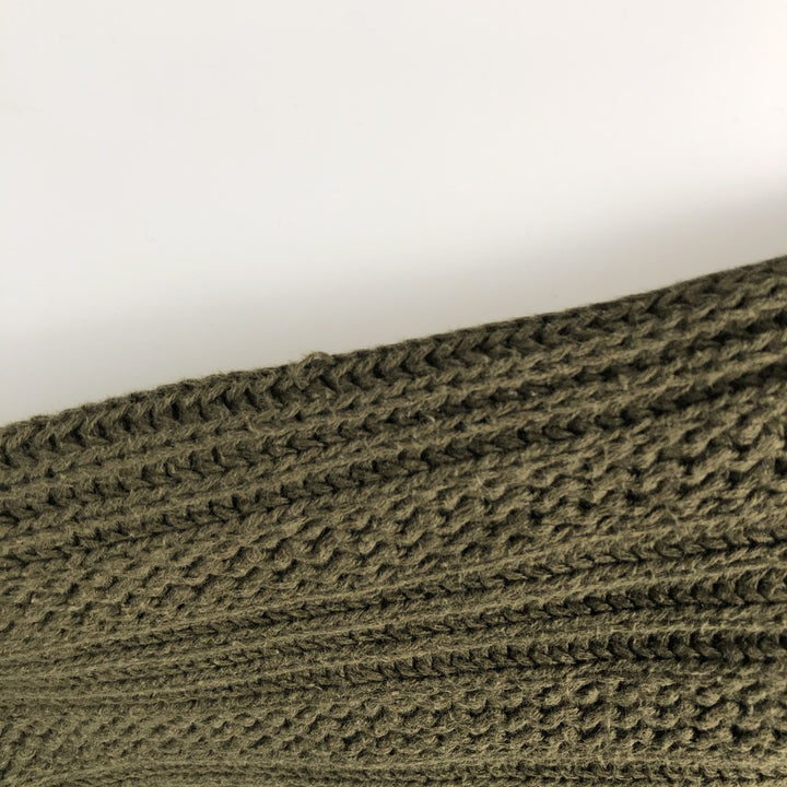 90s-00'S Eddie Bauer Cable Knit Cotton Sweater, Men's Size M (Equivalent), Vintage cotton Khaki type sage green Vintage Second Hand