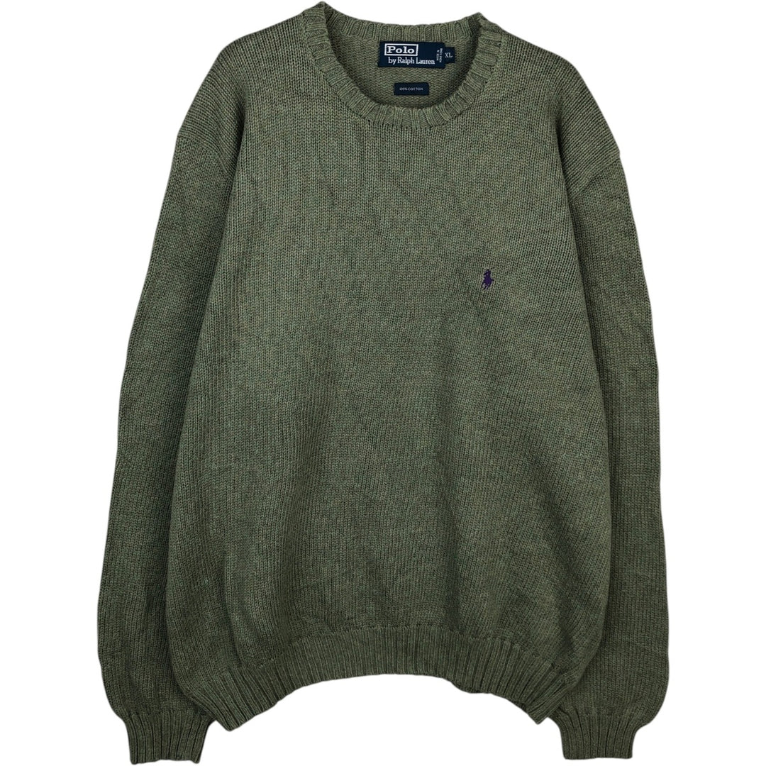 Ralph Lauren POLO by Ralph Lauren Cotton Knit Sweater Men's XL cotton green type yellow green Vintage Second Hand