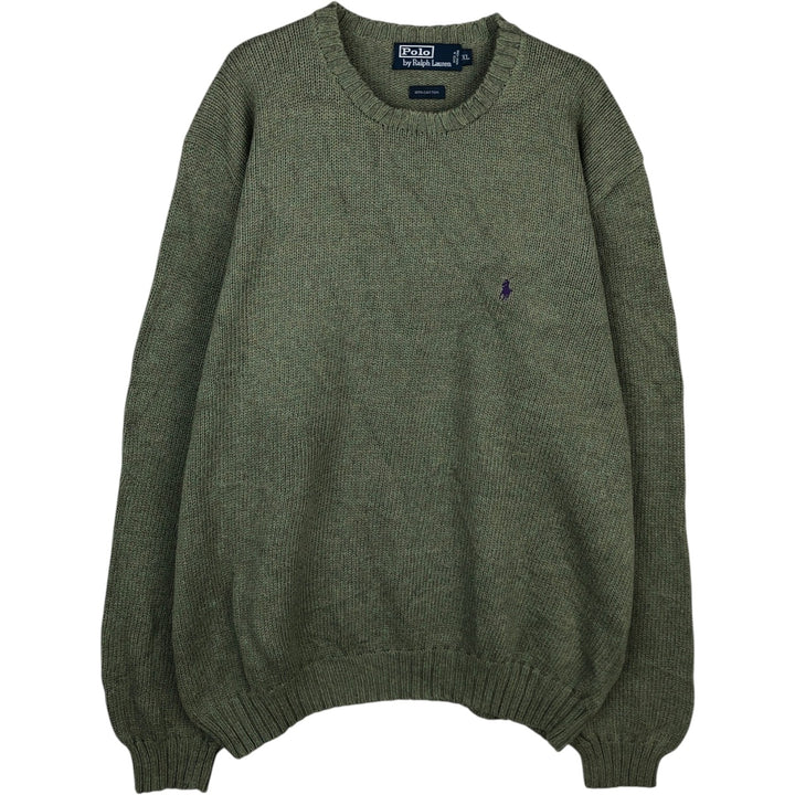 Ralph Lauren POLO by Ralph Lauren Cotton Knit Sweater Men's XL cotton green type yellow green Vintage Second Hand