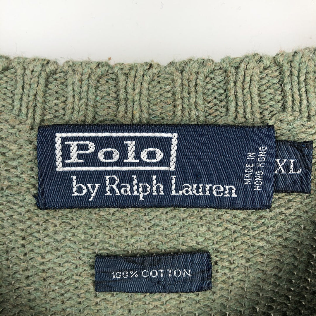 Ralph Lauren POLO by Ralph Lauren Cotton Knit Sweater Men's XL cotton green type yellow green Vintage Second Hand