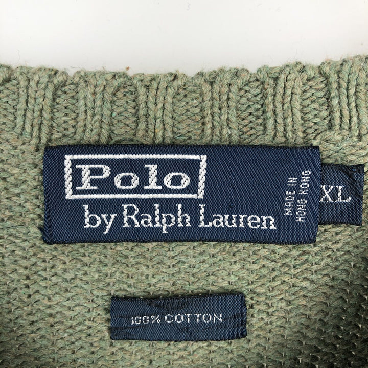 Ralph Lauren POLO by Ralph Lauren Cotton Knit Sweater Men's XL cotton green type yellow green Vintage Second Hand