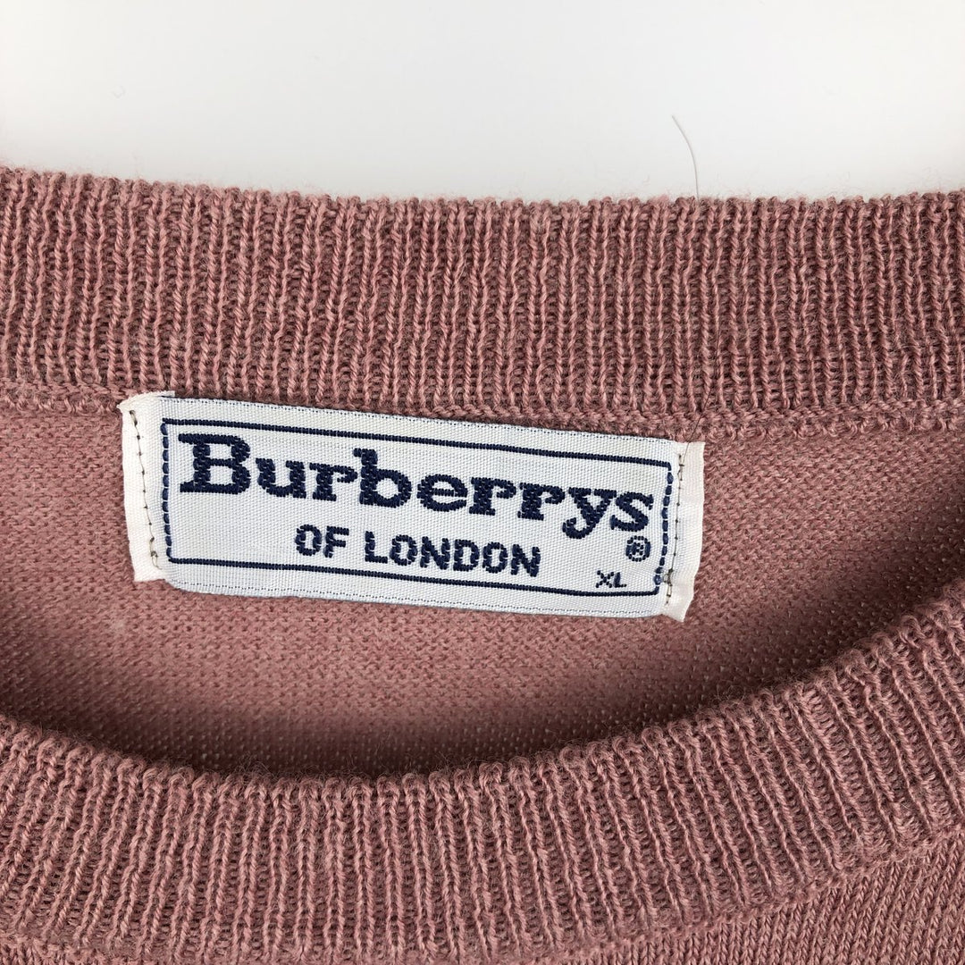 Burberry's BURBERRYS OF LONDON knit sweater, men's size XL (approx.) unclear pink type Vintage Second Hand