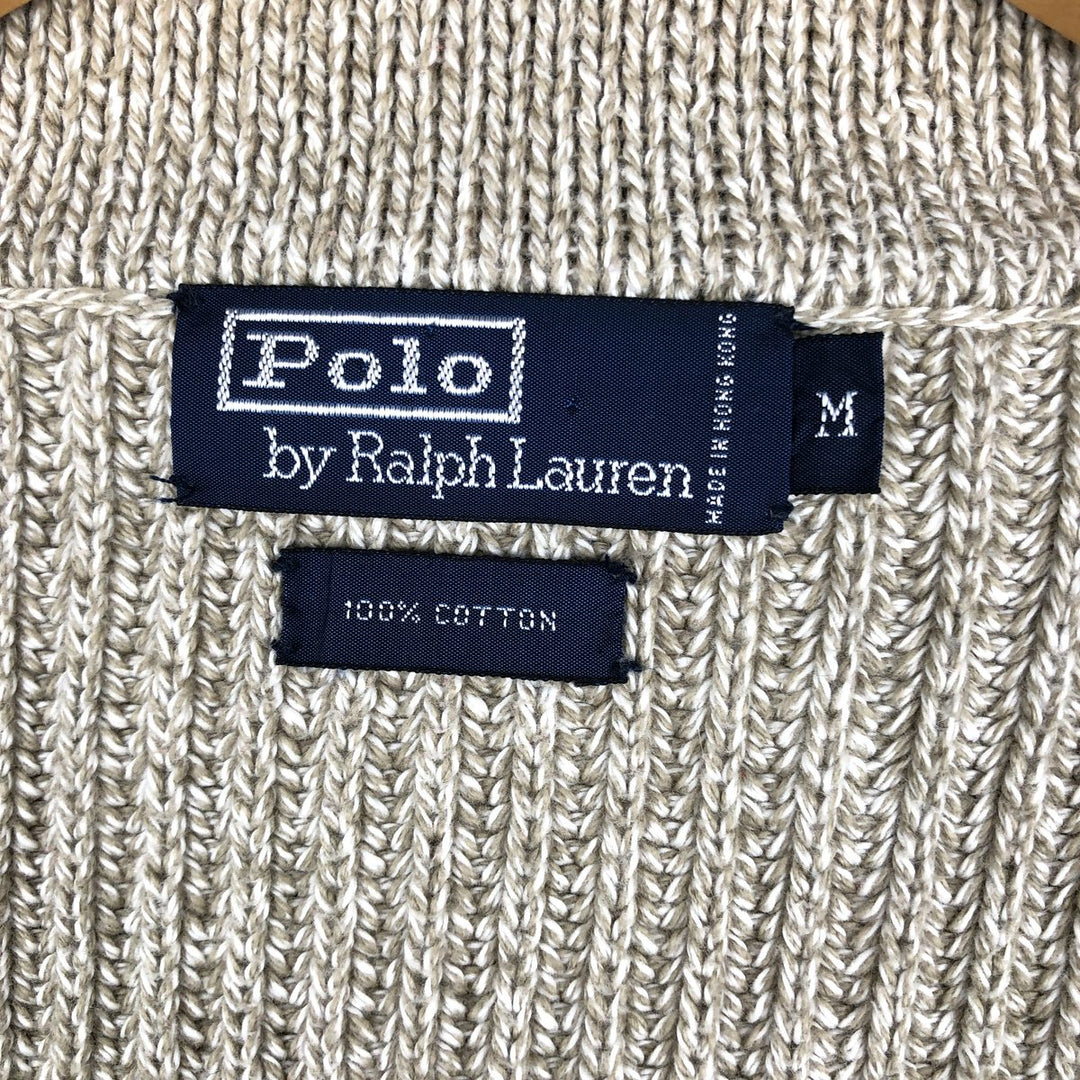 Ralph Lauren POLO by Ralph Lauren Driver's Knit Sweater, Men's Size M cotton Beige type Vintage Second Hand