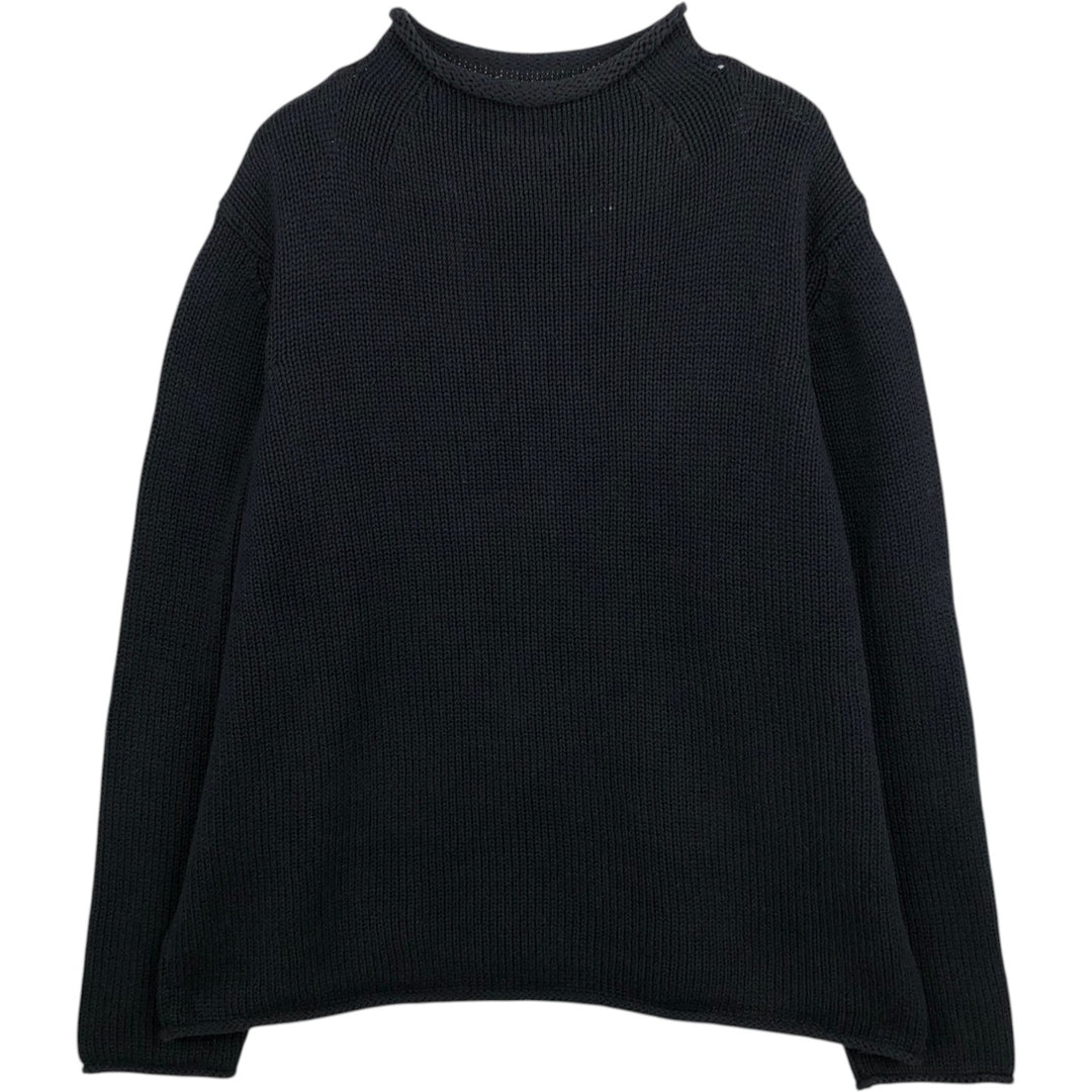90'S J.Crew Roll Neck Cotton Knit Sweater, Men's Size XL (Equivalent), Vintage cotton navy blue type Vintage Second Hand