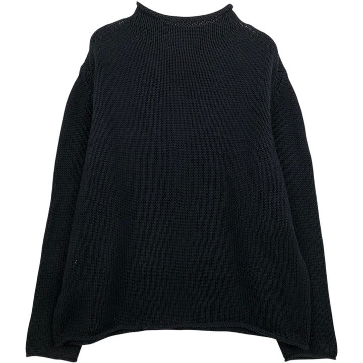 90'S J.Crew Roll Neck Cotton Knit Sweater, Men's Size XL (Equivalent), Vintage cotton navy blue type Vintage Second Hand