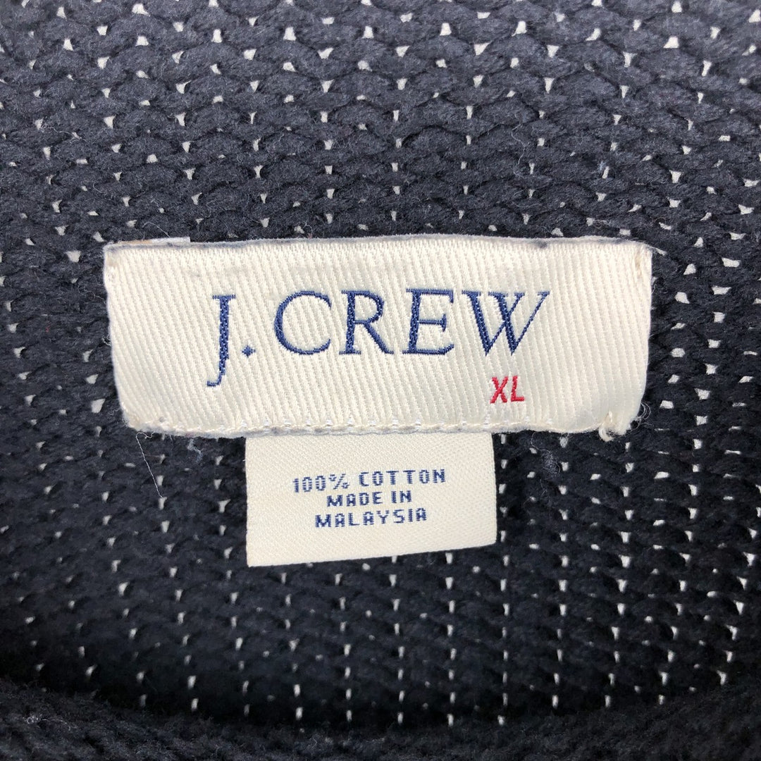90'S J.Crew Roll Neck Cotton Knit Sweater, Men's Size XL (Equivalent), Vintage cotton navy blue type Vintage Second Hand