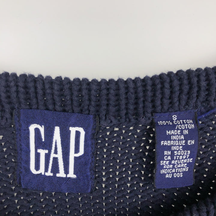 90'S GAP Old Gap Cotton Knit Sweater, Men's Size S (Equivalent), Vintage cotton navy blue type Vintage Second Hand