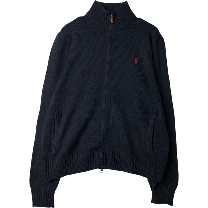 Ralph Lauren POLO by Ralph Lauren Driver's Knit Sweater, Men's Size S (approx.) cotton navy blue type Vintage Second Hand
