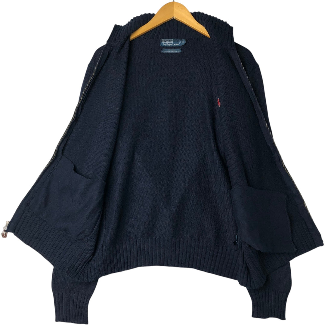 Ralph Lauren POLO by Ralph Lauren Driver's Knit Sweater, Men's Size S (approx.) cotton navy blue type Vintage Second Hand