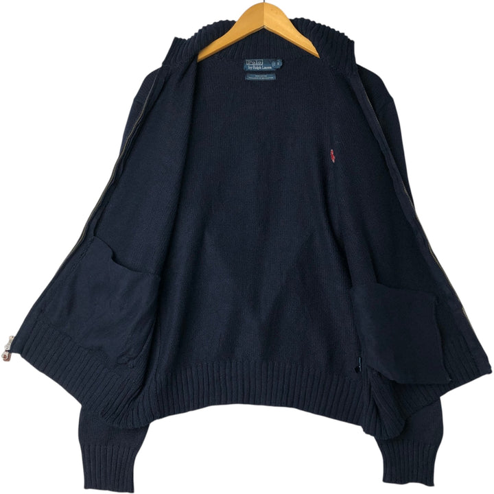 Ralph Lauren POLO by Ralph Lauren Driver's Knit Sweater, Men's Size S (approx.) cotton navy blue type Vintage Second Hand