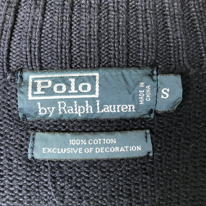 Ralph Lauren POLO by Ralph Lauren Driver's Knit Sweater, Men's Size S (approx.) cotton navy blue type Vintage Second Hand