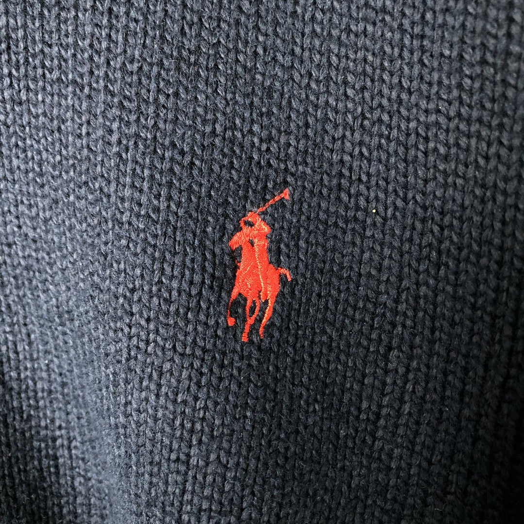 Ralph Lauren POLO by Ralph Lauren Driver's Knit Sweater, Men's Size S (approx.) cotton navy blue type Vintage Second Hand