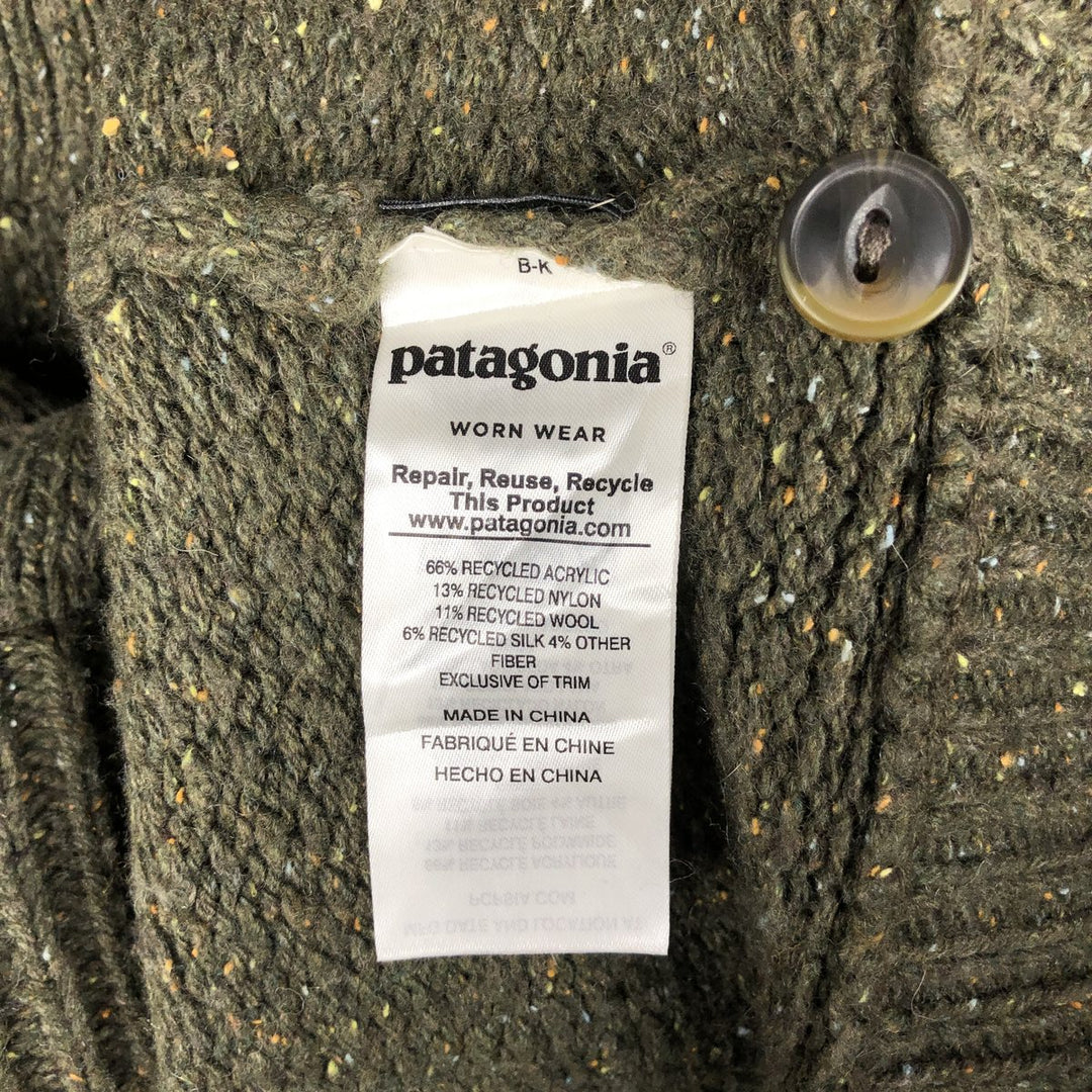 Patagonia Cable Knit Acrylic Half-Button Sweater (Men's Size M) acrylic Khaki type Vintage Second Hand