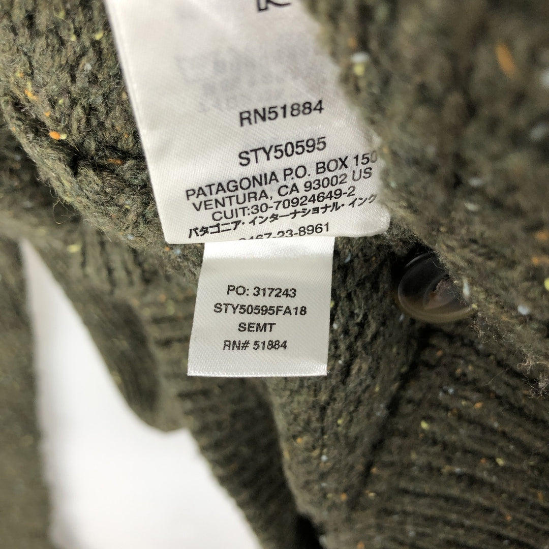 Patagonia Cable Knit Acrylic Half-Button Sweater (Men's Size M) acrylic Khaki type Vintage Second Hand