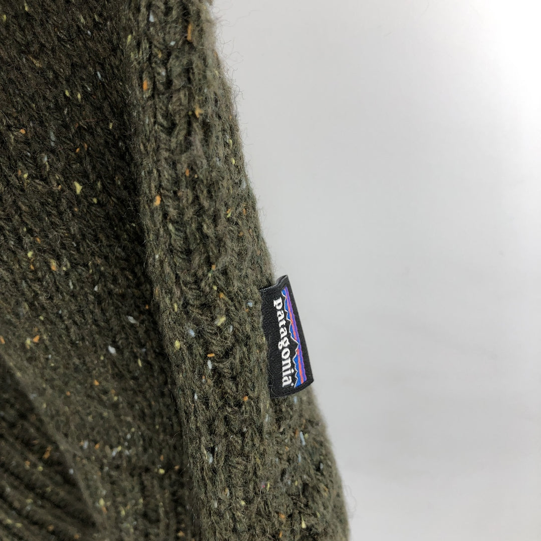 Patagonia Cable Knit Acrylic Half-Button Sweater (Men's Size M) acrylic Khaki type Vintage Second Hand