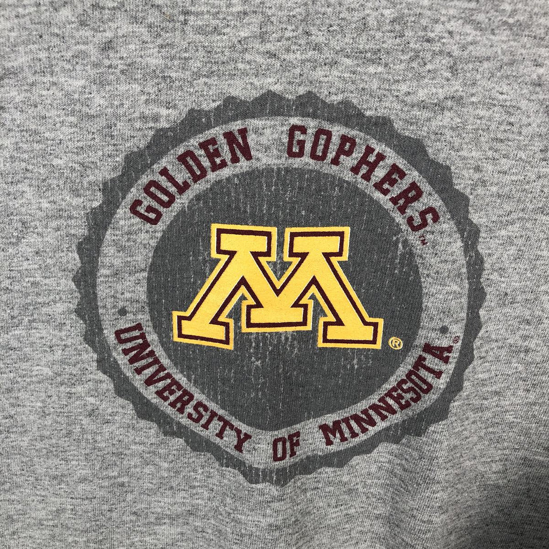 CROWN PRINCE MINNESOTA University of Minnesota College Long-Sleeve T-Shirt (Men's Size L) cotton gray type Vintage Second Hand