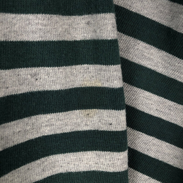 Necessary Objects Border Pattern Long-Sleeve T-Shirt, Made in USA, Men's Size M (Equivalent), Vintage cotton gray type Vintage Second Hand
