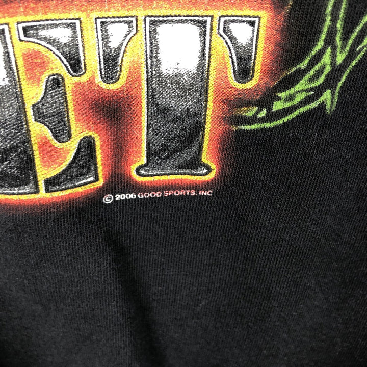 90s-00'S ALSTYLE Fire Pattern Motorcycle Long T-Shirt (Men's Size L) cotton black type Vintage Second Hand