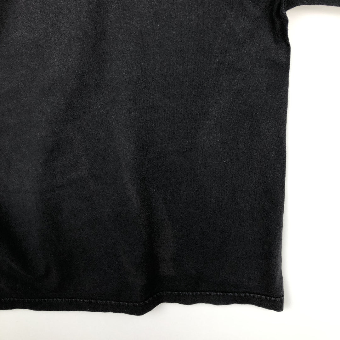 90s-00'S ALSTYLE Fire Pattern Motorcycle Long T-Shirt (Men's Size L) cotton black type Vintage Second Hand