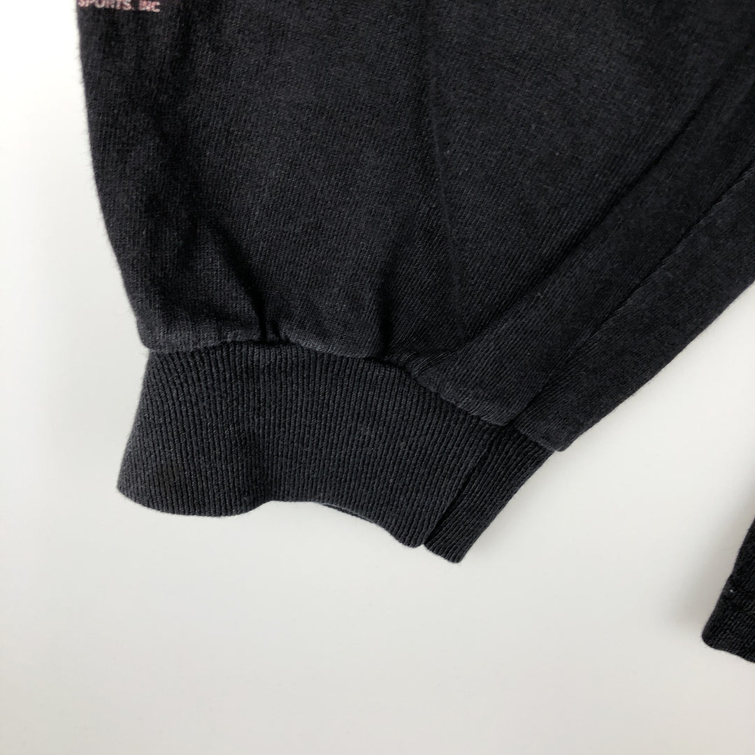 90s-00'S ALSTYLE Fire Pattern Motorcycle Long T-Shirt (Men's Size L) cotton black type Vintage Second Hand