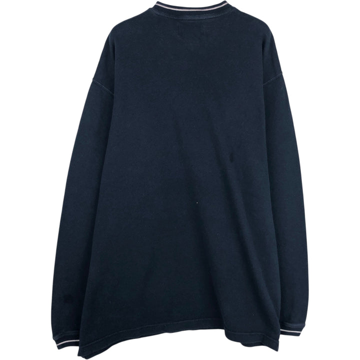 Ralph Lauren CHAPS V-neck long T-shirt, men's XL size cotton navy blue type Vintage Second Hand