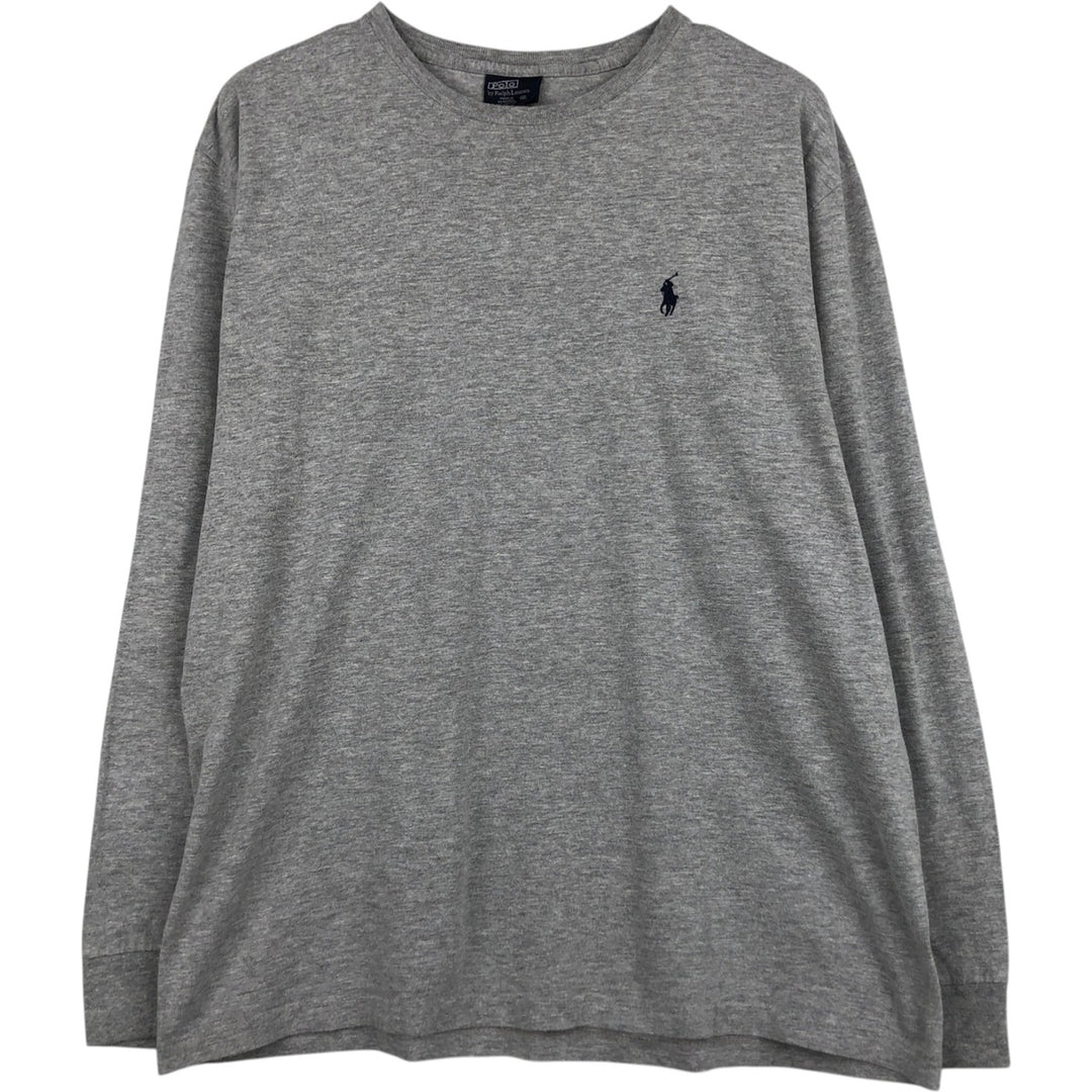 Ralph Lauren POLO by Ralph Lauren long-sleeved T-shirt, men's size M cotton gray type Vintage Second Hand