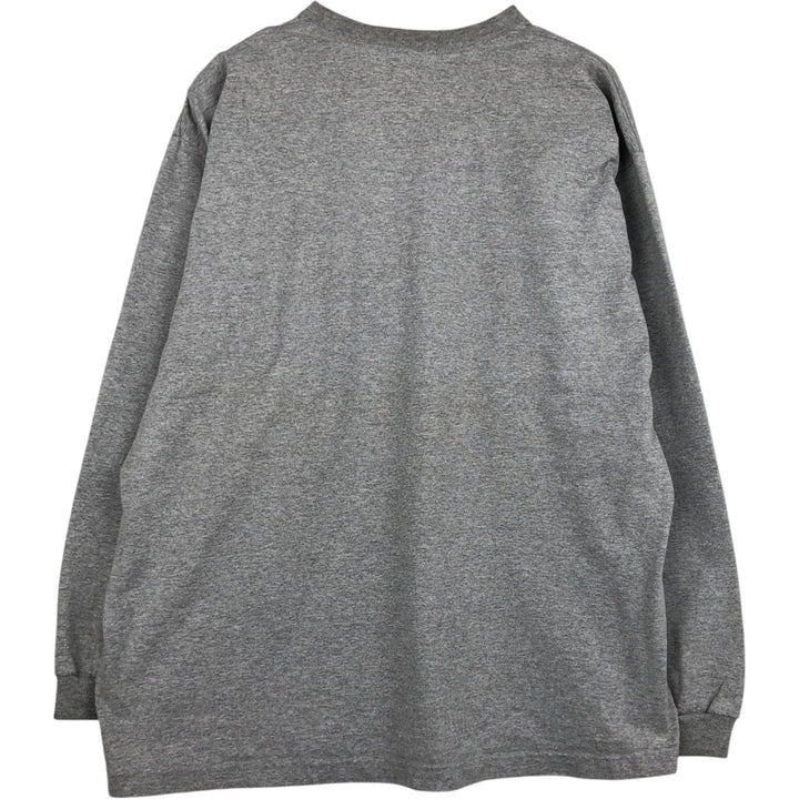 90'S Jansport College Long-Sleeve T-Shirt, Made in USA, Men's XL equivalent. cotton gray type Vintage Second Hand