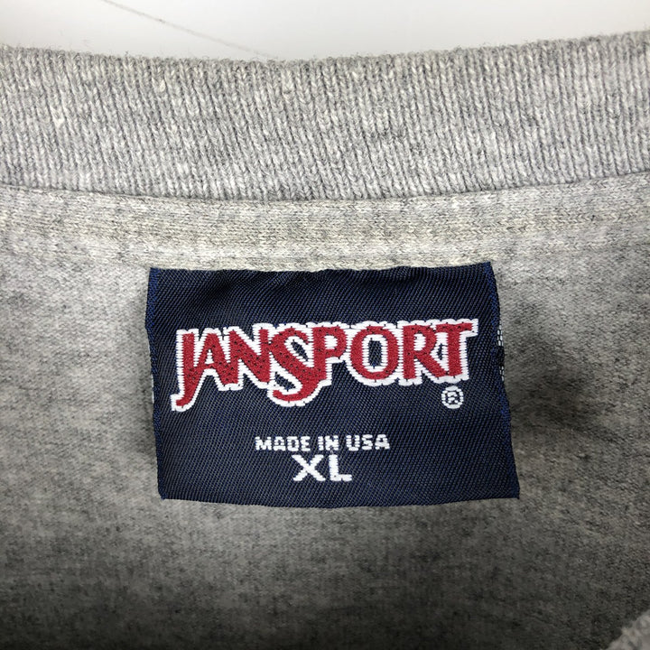 90'S Jansport College Long-Sleeve T-Shirt, Made in USA, Men's XL equivalent. cotton gray type Vintage Second Hand