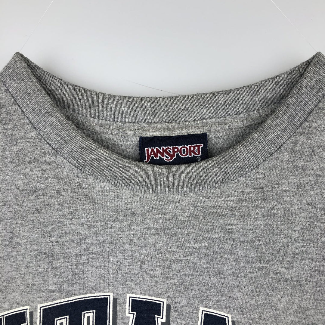 90'S Jansport College Long-Sleeve T-Shirt, Made in USA, Men's XL equivalent. cotton gray type Vintage Second Hand