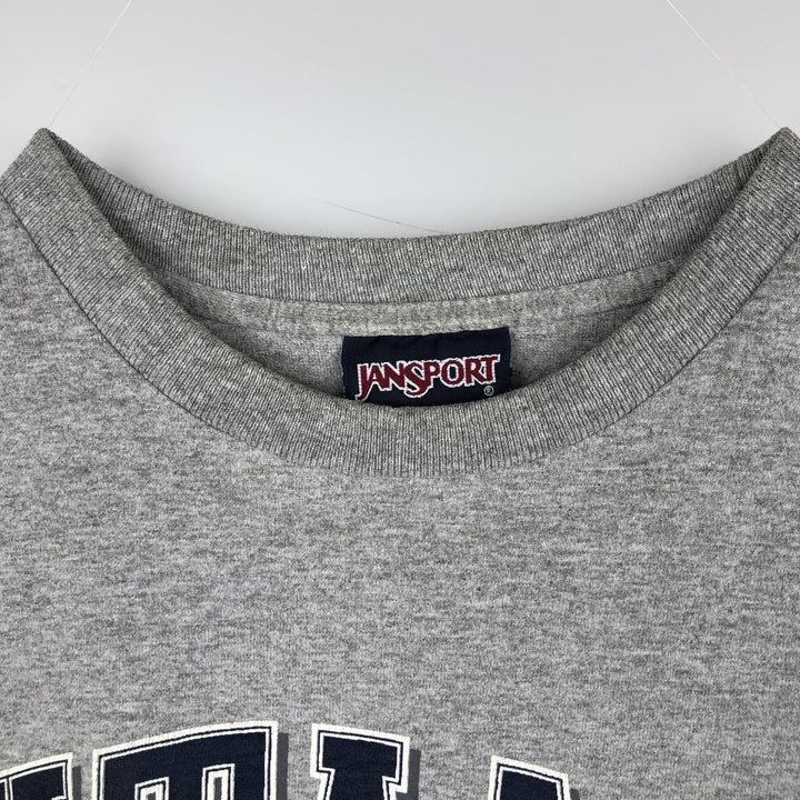 90'S Jansport College Long-Sleeve T-Shirt, Made in USA, Men's XL equivalent. cotton gray type Vintage Second Hand