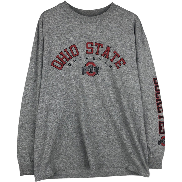 ALSTYLE OHIO STATE College Long-Sleeve T-Shirt (Men's Size L) cotton gray type Vintage Second Hand