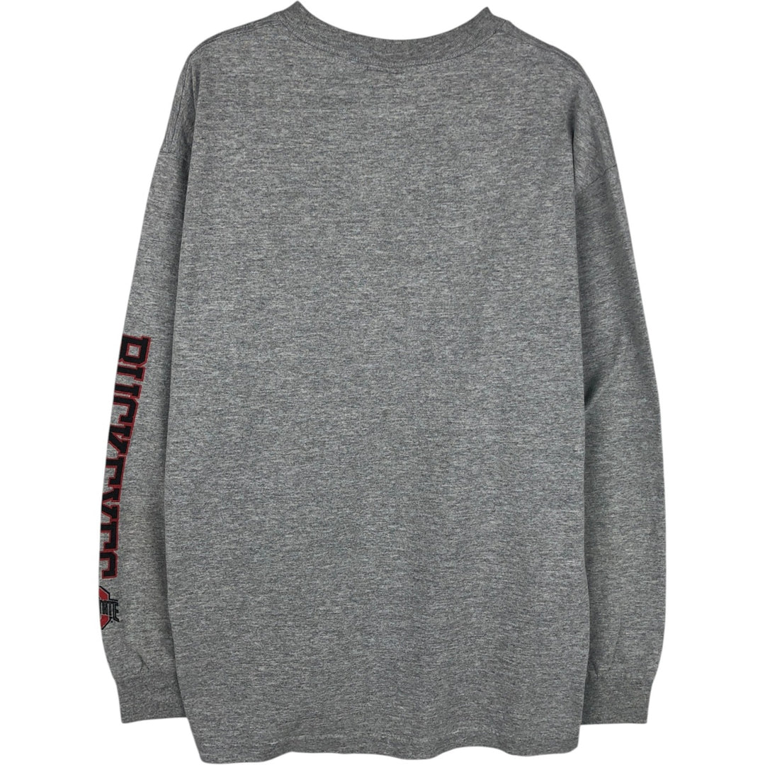 ALSTYLE OHIO STATE College Long-Sleeve T-Shirt (Men's Size L) cotton gray type Vintage Second Hand