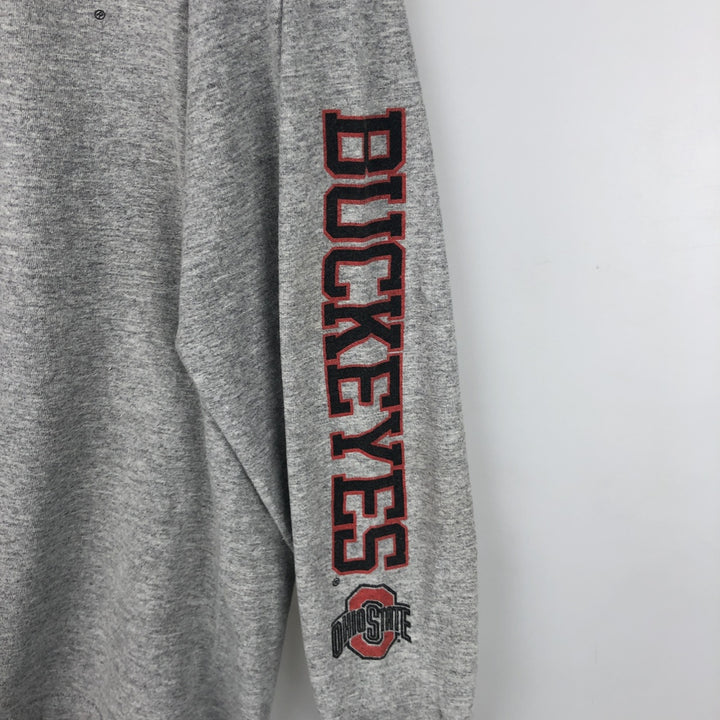 ALSTYLE OHIO STATE College Long-Sleeve T-Shirt (Men's Size L) cotton gray type Vintage Second Hand