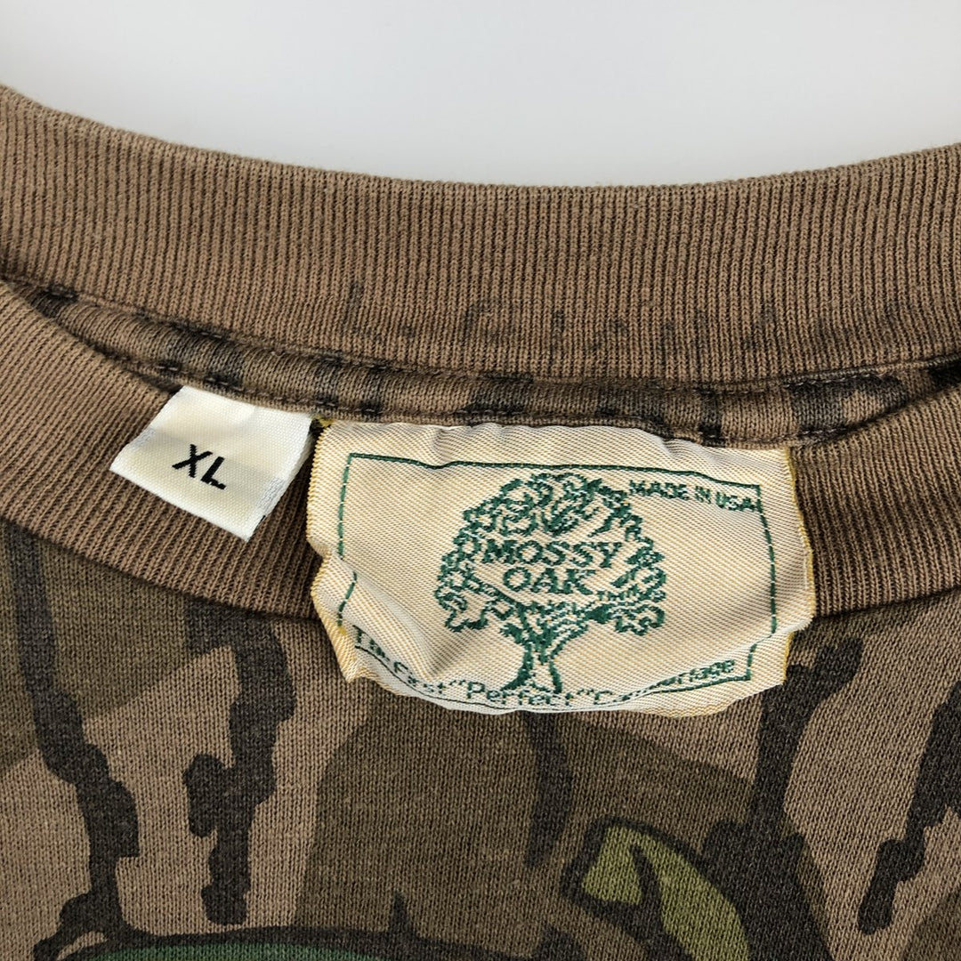 90'S MOSSY OAK Real Tree Camo Long-Sleeve T-Shirt, Made in USA, Men's XL equivalent, Vintage unclear Khaki type Vintage Second Hand
