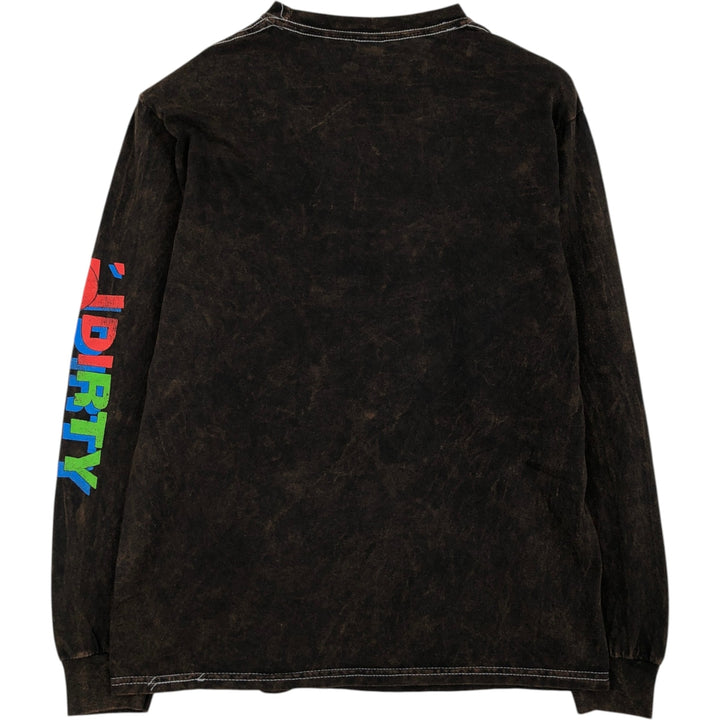 Wu-Tang Clan All Dirty Bastard Tie-Dye Pattern Long-Sleeve Wrap T-Shirt (Men's Size S) cotton black type Vintage Second Hand