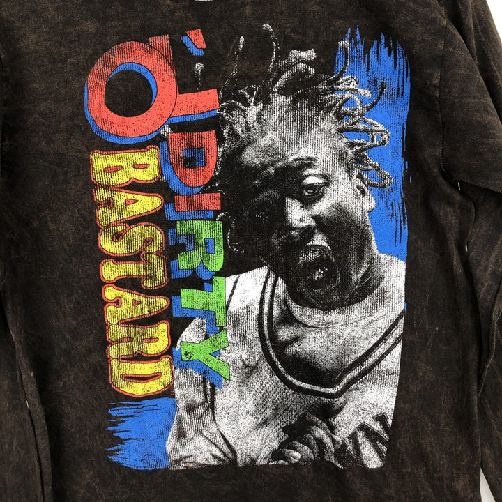 Wu-Tang Clan All Dirty Bastard Tie-Dye Pattern Long-Sleeve Wrap T-Shirt (Men's Size S) cotton black type Vintage Second Hand