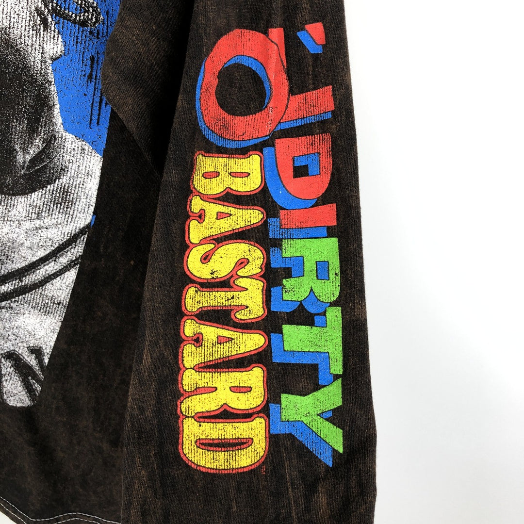 Wu-Tang Clan All Dirty Bastard Tie-Dye Pattern Long-Sleeve Wrap T-Shirt (Men's Size S) cotton black type Vintage Second Hand