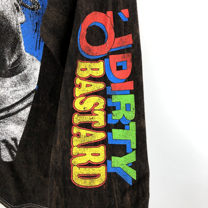 Wu-Tang Clan All Dirty Bastard Tie-Dye Pattern Long-Sleeve Wrap T-Shirt (Men's Size S) cotton black type Vintage Second Hand