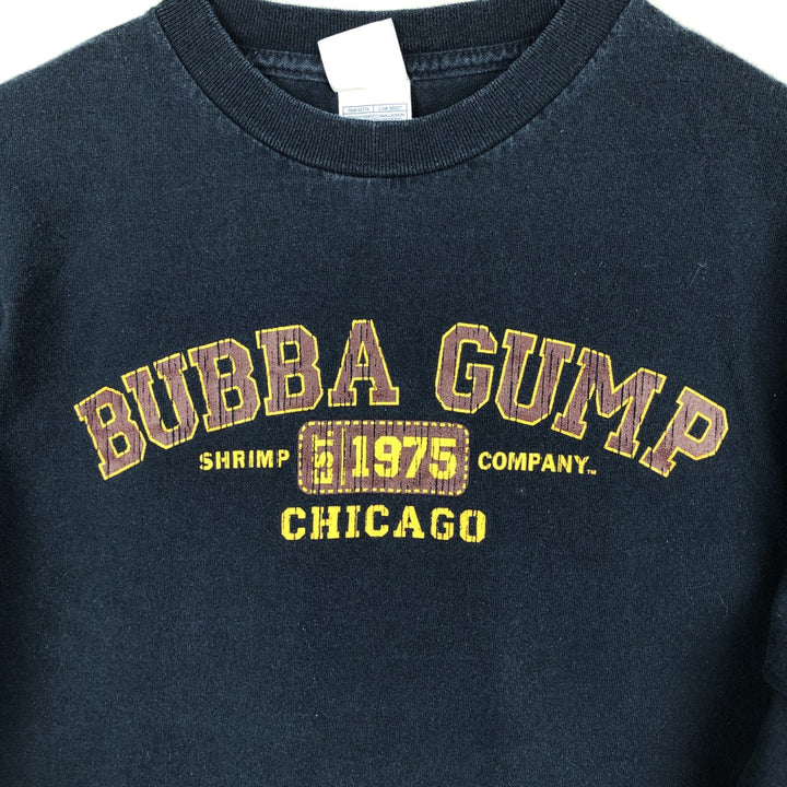 90s-00'S Alstyle BUBBA GUMP SHRIMP Advertising Long-Sleeve T-Shirt (Men's Size M) cotton navy blue type Vintage Second Hand